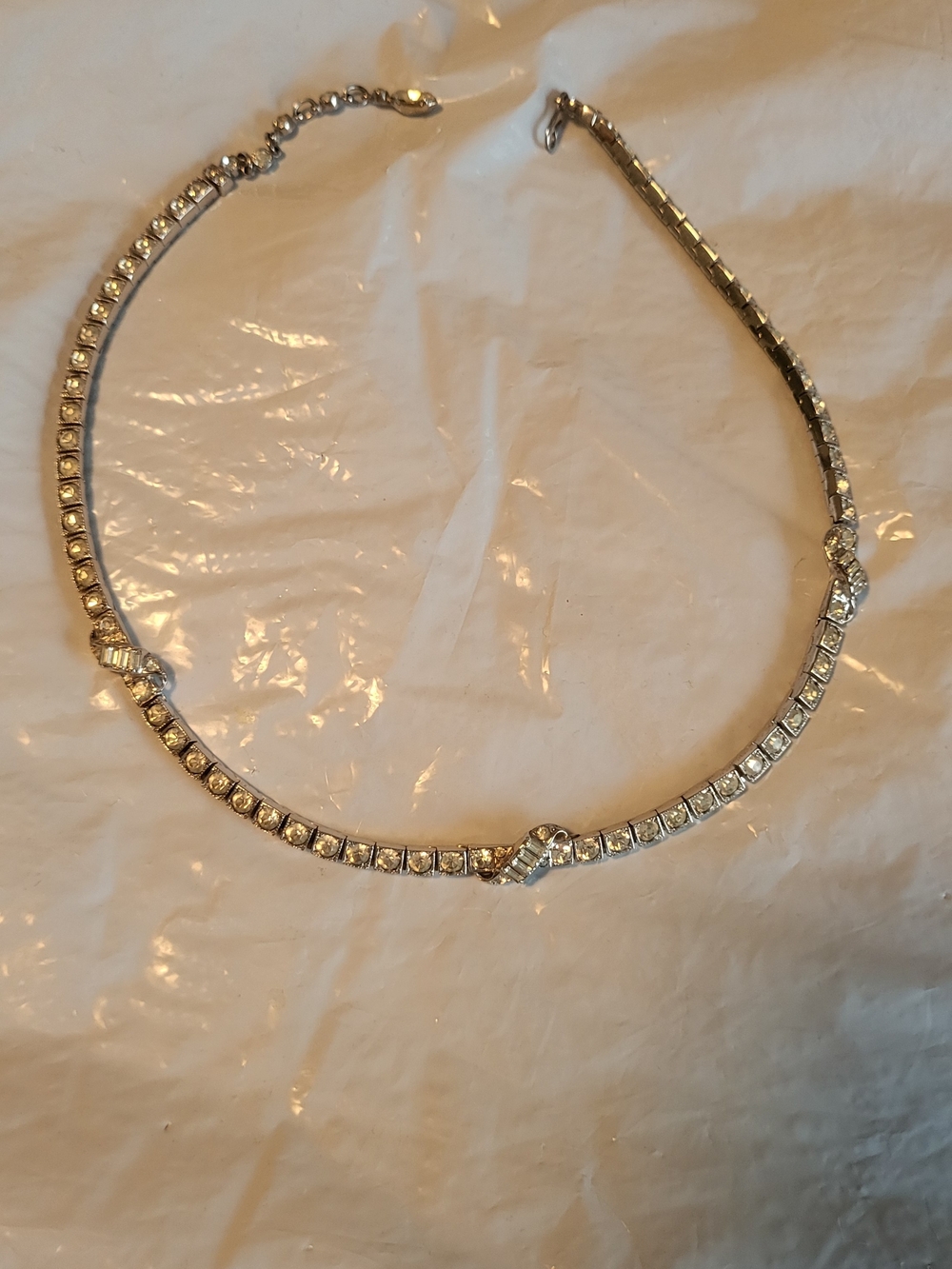 Silver Crystal Tennis Necklace - Elegant Women’s Jewelry